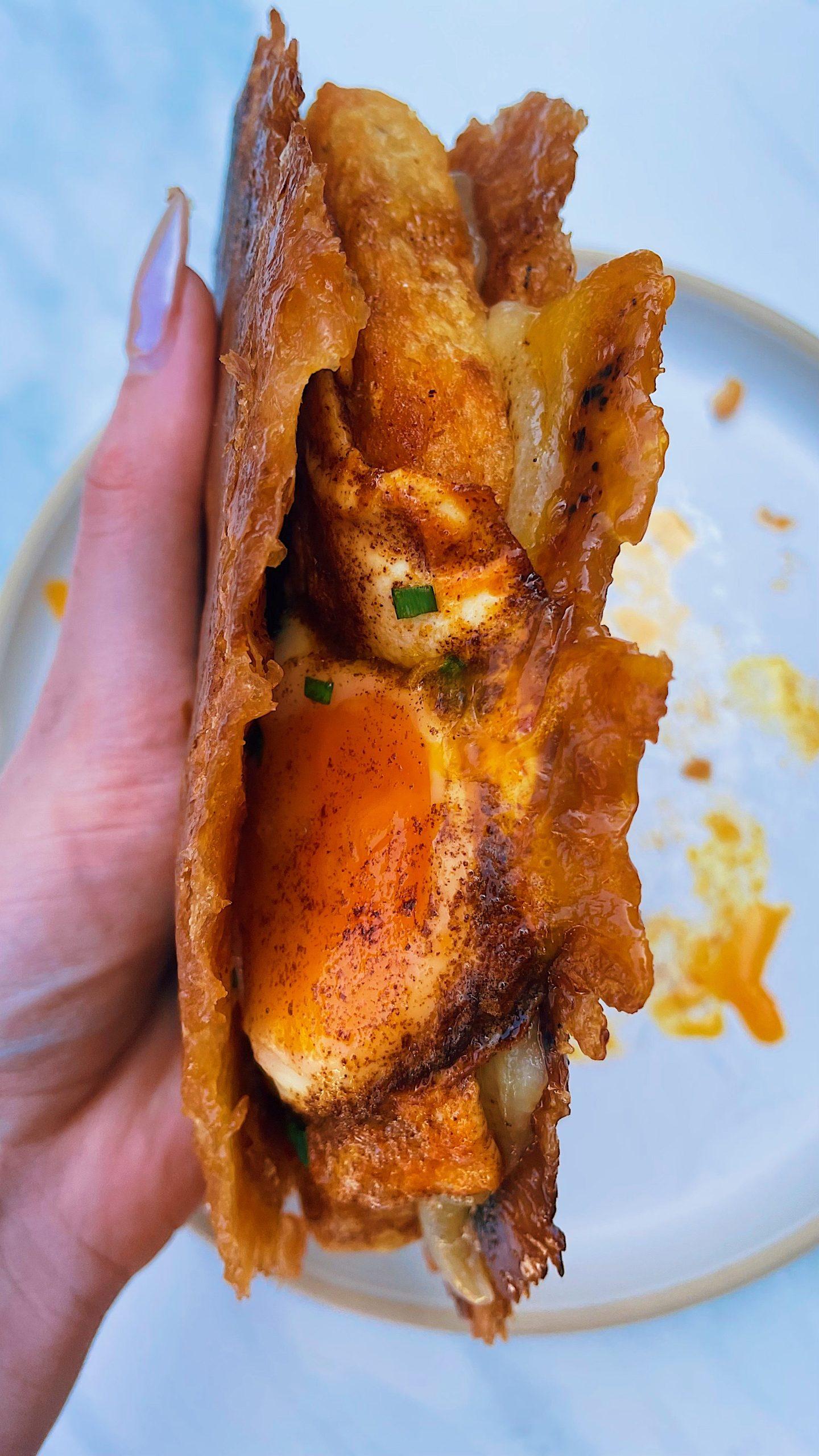 Crunchy Croissant Breakfast Sandwiches @keevaeats