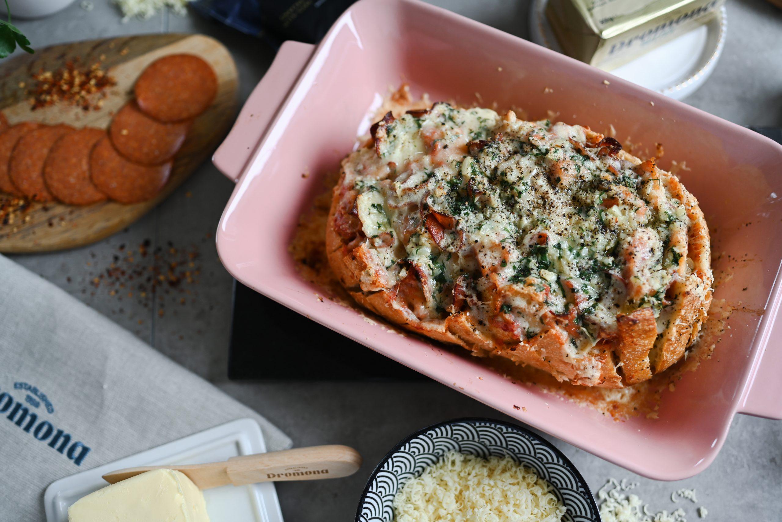 Darragh’s Oh-so-Cheesy Stuffed Garlic Bread Pizza