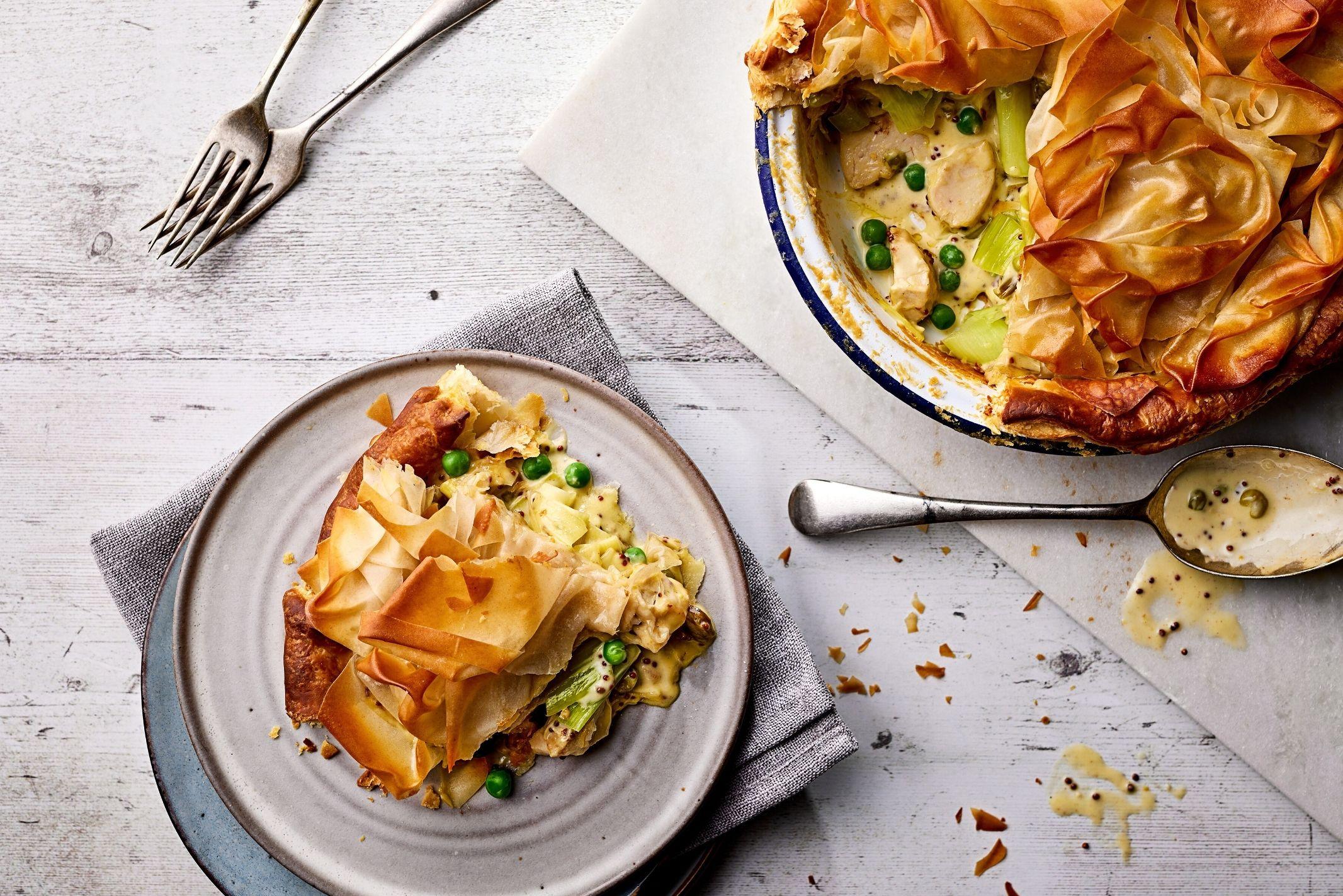 Homemade Flaky Chicken & Leek Pie